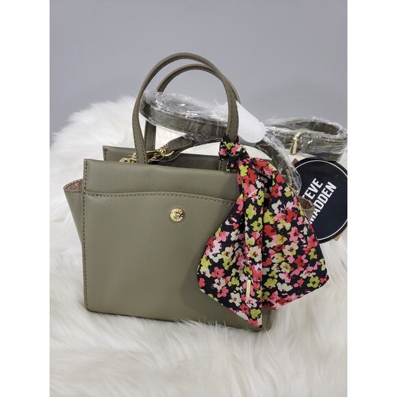 NEW Steve Madden Bolton Mini Crossbody Purse Handbag with Scarf Olive Green - Picture 7 of 7